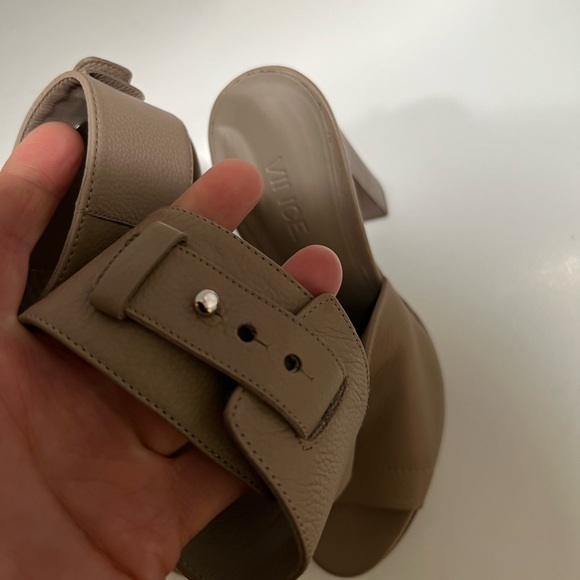 Vince Addie Open-Toe Buckle-Back Sandal Taupe - Picture 7 of 16